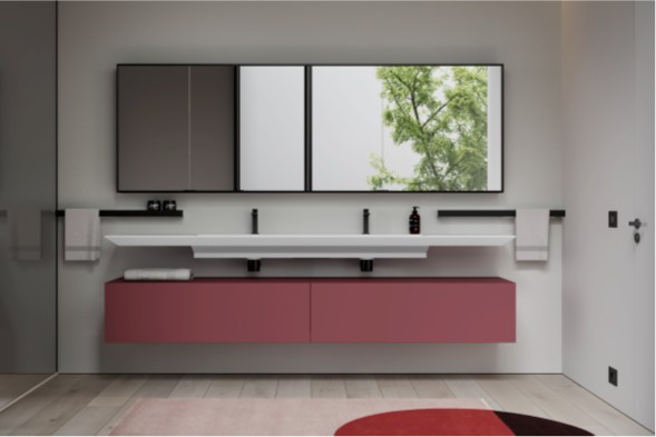 製品詳細：ミニマリズムと高級素材が調和した「Dogma」。建築的な美しさを持つ洗面キャビネット・ユニット1〜20。