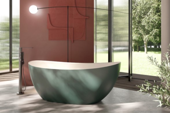 製品詳細：彫刻のような造形美を持つ「Seven」。空間の主役となるフリースタンディングバスタブ。