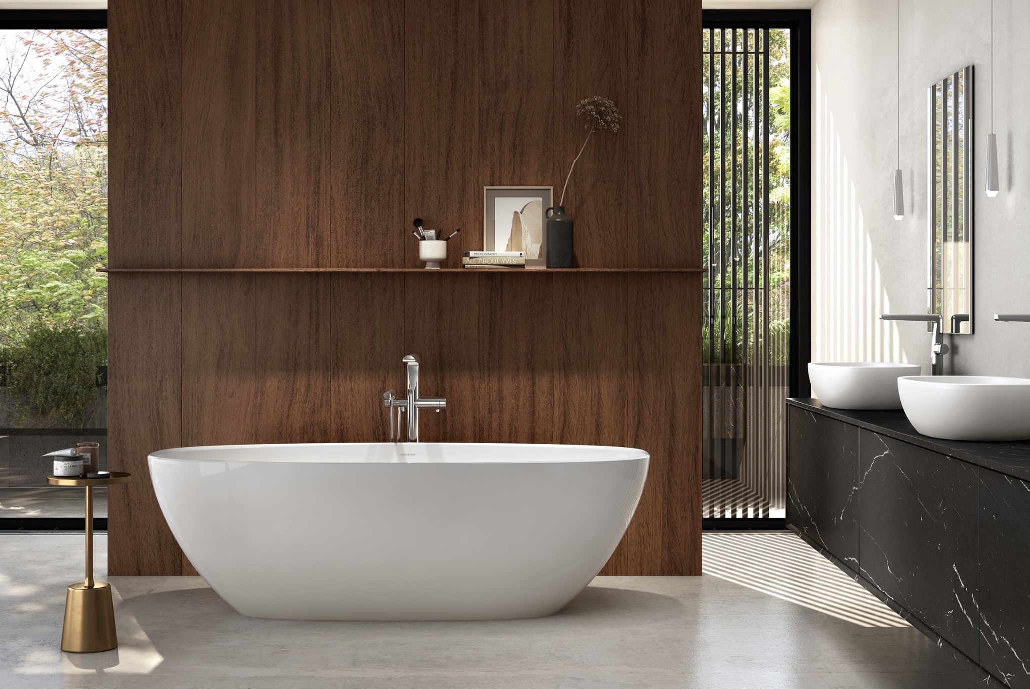 victoria + albertの「バルセロナ（BARCELONA）1800」。ゆったりとしたサイズ感と自然な曲線が美しい、ブランドを代表するホワイトモデル。