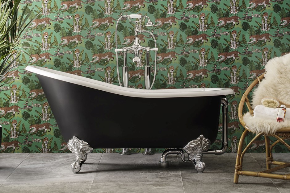 製品詳細：victoria + albertの「シュロップシャー（SHROPSHIRE）」。黒のカラーオプションでモダンに昇華した、伝統的な猫脚バスタブ。