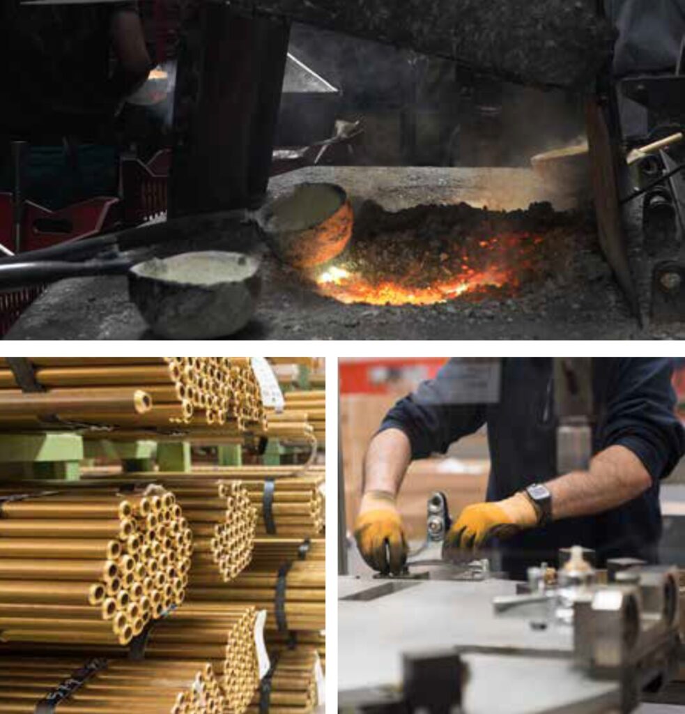 クラフトマンシップ：Webertの高品質を支える製造の舞台裏。厳選された純真鍮の原料から、最新の鋳造プロセス、そして精密な仕上げ工程までを一貫して管理。効率的な生産体制と熟練の技術を融合させ、トップクラスのコストパフォーマンスを実現するイタリアの製造現場。