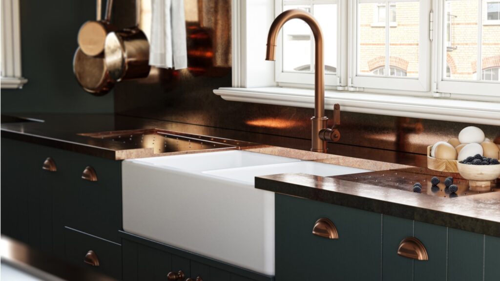 ブランド実績：モダンな空間に調和する「アームストロング（Armstrong）」シリーズのキッチン水栓。