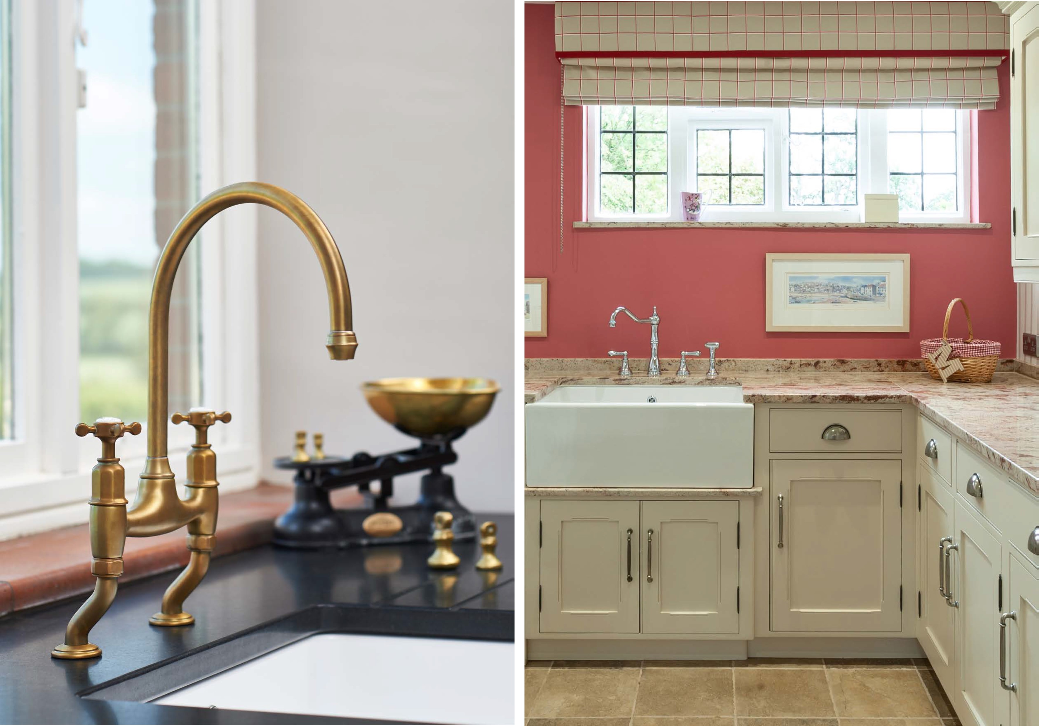 製品展開：クラシックな「イオニアン（Ionian）」と、カントリースタイルの「プロヴァンス（Provence / ALSACE）」キッチン水栓。